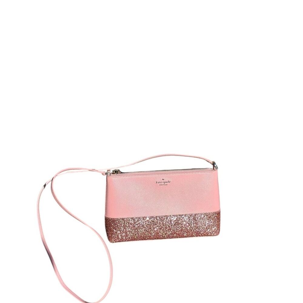 Kate Spade New York Flash Leather Crossbody Pink Glitter NWOT - Picture 3 of 10